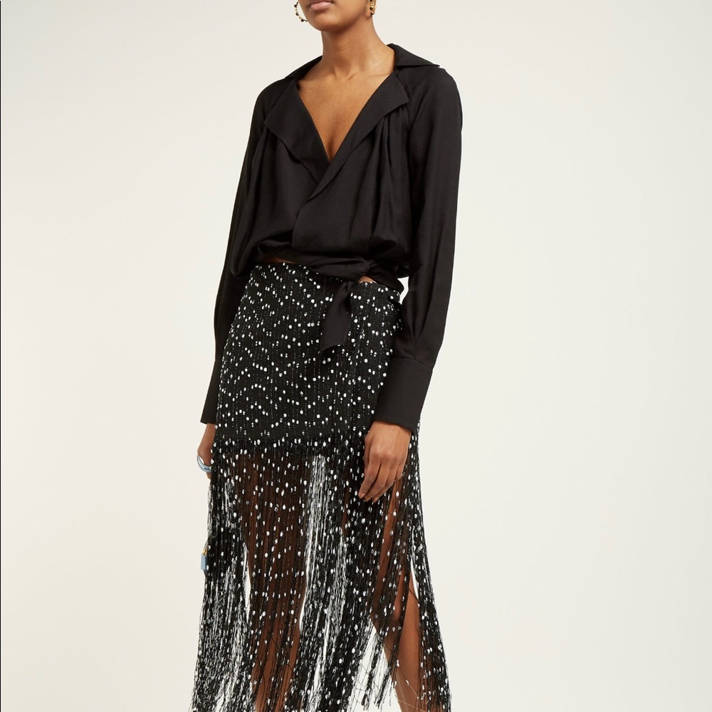 JACQUEMUS Figari embroidered cropped shirt